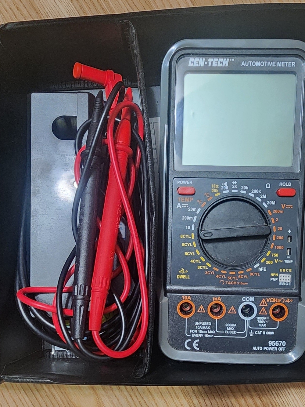 CEN-TECH Digital Automotive Multimeter - Black & Red